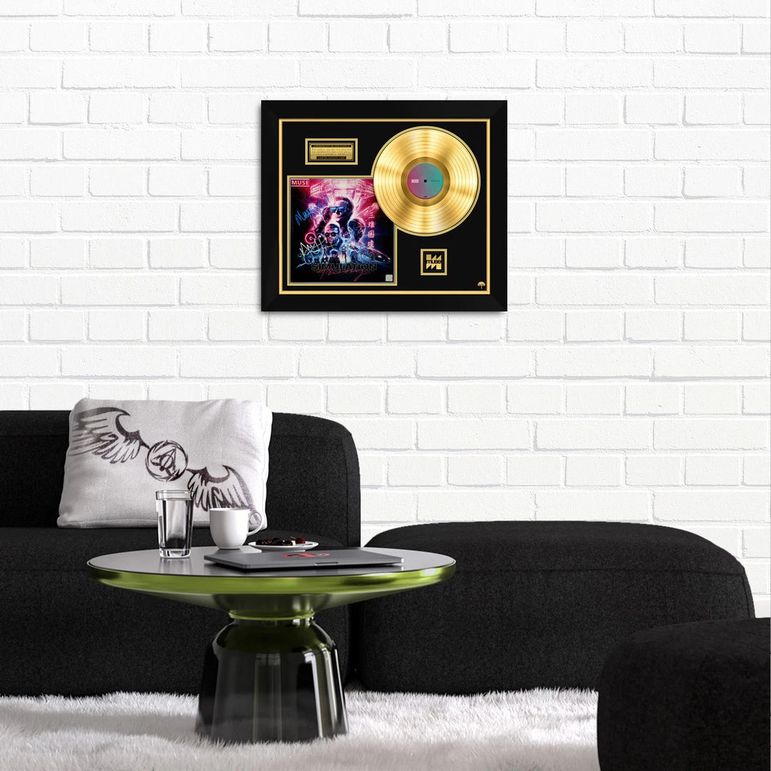 RARE-T Muse Simulation Theory Gold LP Limited Signature Edition Studio Licensed Custom Frame 8 RARE-T Muse Simulation Theory Gold LP Limited Signature Edition Studio Licensed Custom Frame