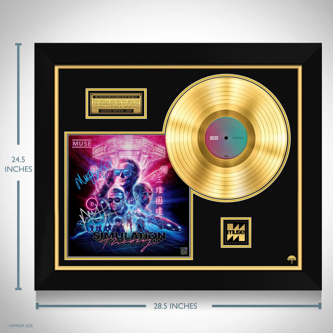 RARE-T Muse Simulation Theory Gold LP Limited Signature Edition Studio Licensed Custom Frame 9 RARE-T Muse Simulation Theory Gold LP Limited Signature Edition Studio Licensed Custom Frame