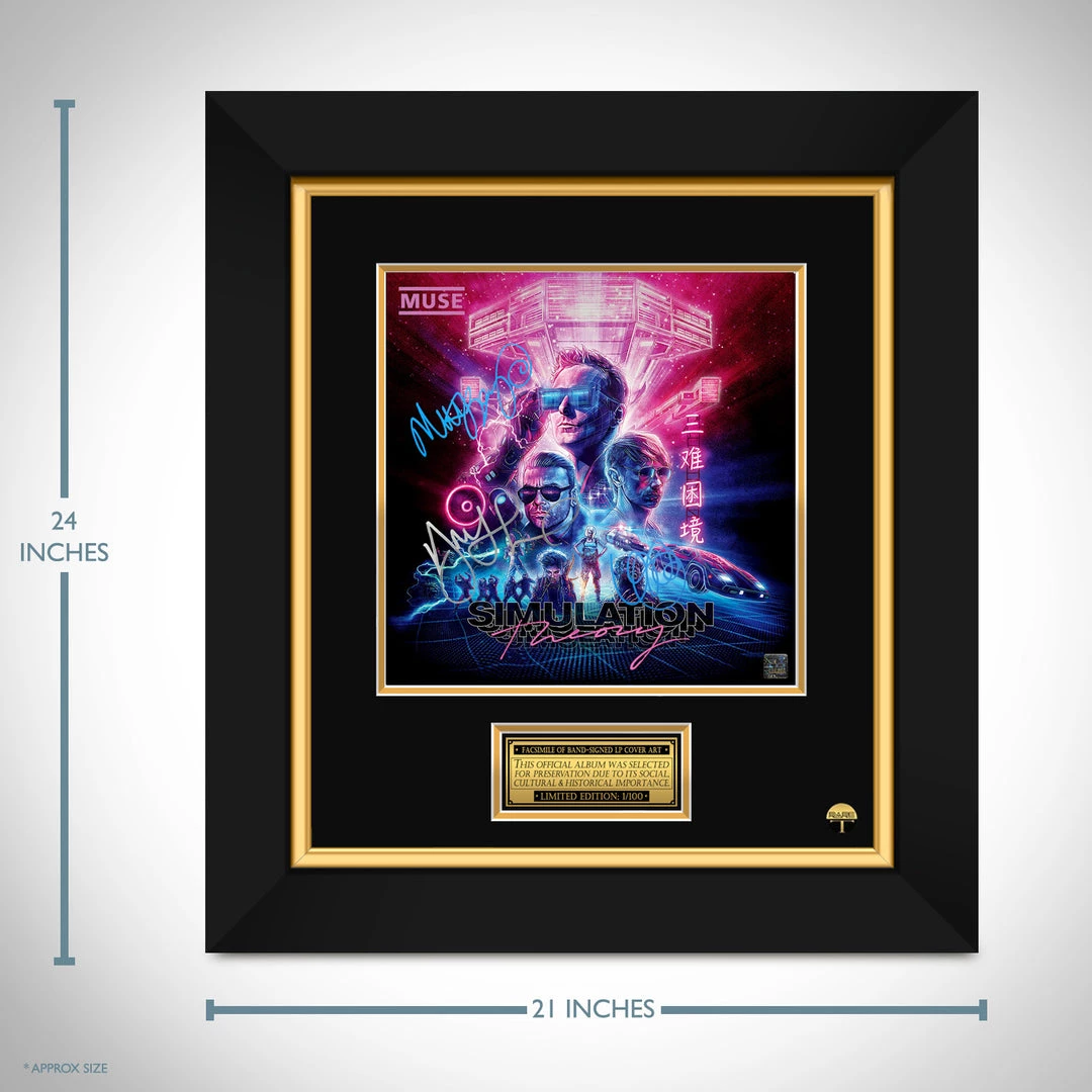 RARE-T Muse Simulation Theory LP Cover Limited Signature Edition Studio Licensed Custom Frame