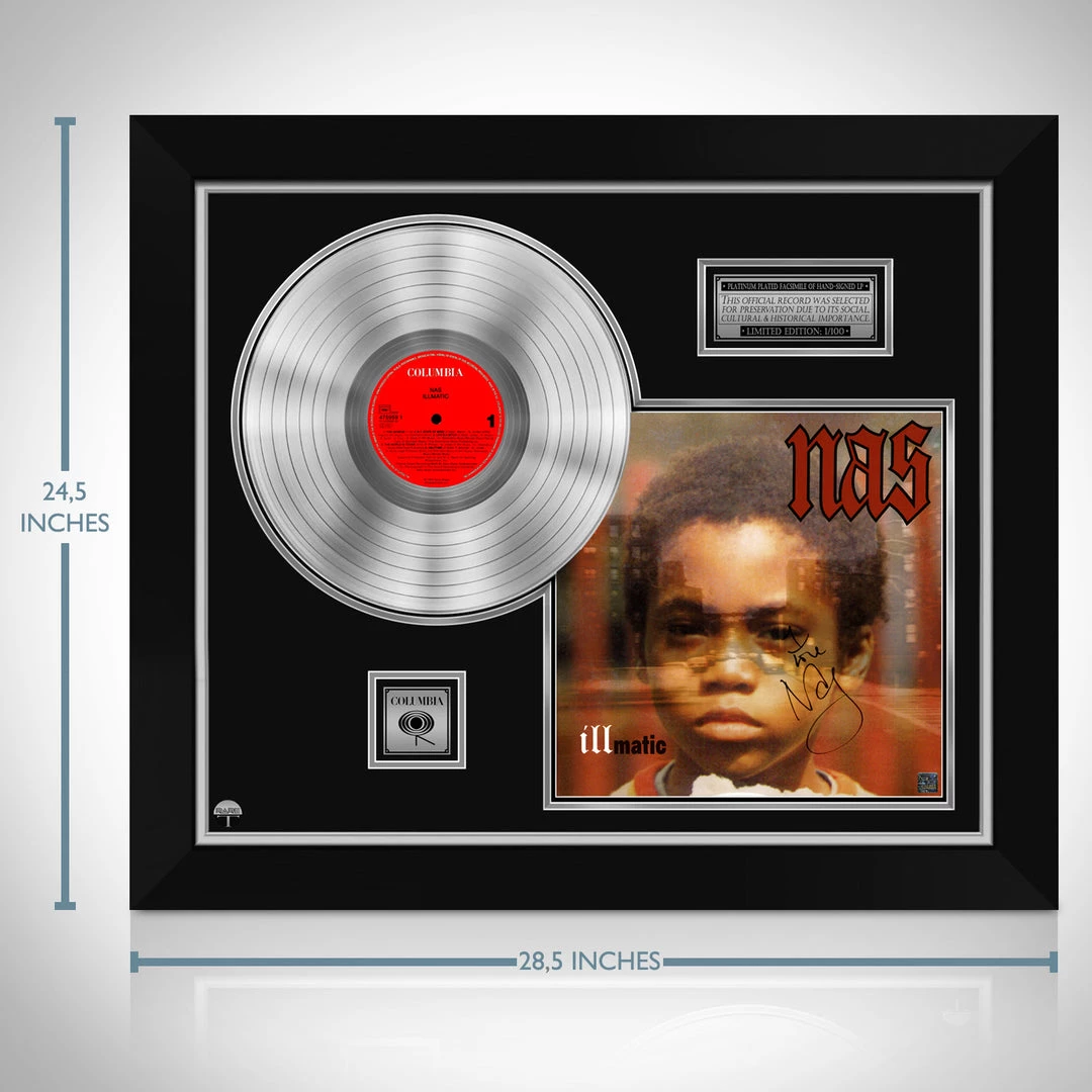 RARE-T Nas Illmatic Platinum LP Limited Signature Edition Studio Licensed Custom Frame 7 RARE-T Nas Illmatic Platinum LP Limited Signature Edition Studio Licensed Custom Frame