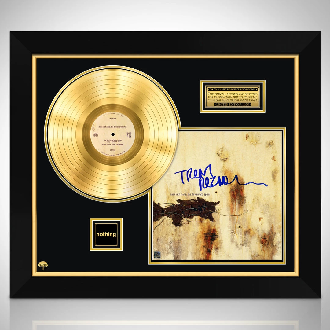 RARE-T Nine Inch Nails The Downward Spiral Gold LP Limited Signature Edition Studio Licensed Custom Frame 1 RARE-T Nine Inch Nails The Downward Spiral Gold LP Limited Signature Edition Studio Licensed Custom Frame