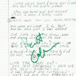 RARE-T Nirvana Lyrics Photo Limited Signature Edition Studio Licensed Custom Frame 12 RARE-T Nirvana Lyrics Photo Limited Signature Edition Studio Licensed Custom Frame