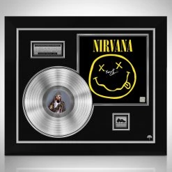 RARE-T Nirvana - Smiley Face Commemorative Limited Signature Edition Studio Licensed Platinum LP Custom Frame