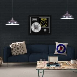 RARE-T Nirvana - Smiley Face Commemorative Limited Signature Edition Studio Licensed Platinum LP Custom Frame
