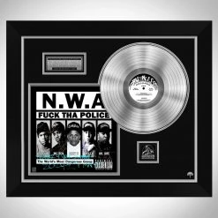 RARE-T N.W.A. FUCK THA POLICE Limited Signature Edition Studio Licensed Platinum LP Custom Frame