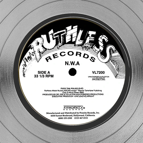 RARE-T N.W.A. FUCK THA POLICE Limited Signature Edition Studio Licensed Platinum LP Custom Frame 6 RARE-T N.W.A. FUCK THA POLICE Limited Signature Edition Studio Licensed Platinum LP Custom Frame