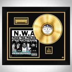 RARE-T N.W.A Fuck Tha Police Gold LP Limited Signature Edition Studio Licensed Custom Frame