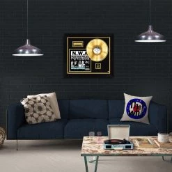 RARE-T N.W.A Fuck Tha Police Gold LP Limited Signature Edition Studio Licensed Custom Frame