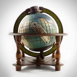RARE-T Desk Globe Vintage Whiskey Decanter Barware & Signs