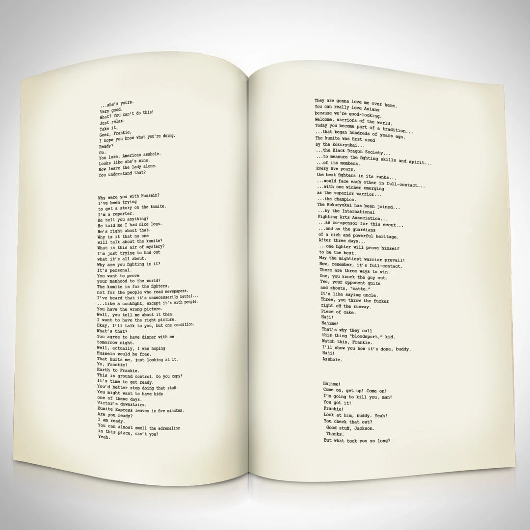 RARE-T Bloodsport Script Limited Signature Edition Studio Licensed Custom Frame Limited Edition Frames 7 RARE-T Bloodsport Script Limited Signature Edition Studio Licensed Custom Frame Limited Edition Frames