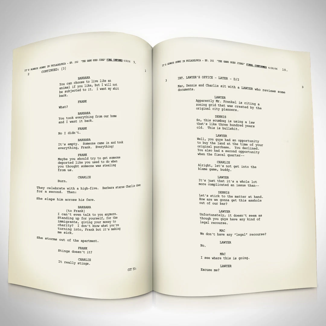 RARE-T It's Always Sunny In Philadelphia Script Limited Signature Edition Studio Licensed Custom Frame Limited Edition Frames 3 RARE-T It's Always Sunny In Philadelphia Script Limited Signature Edition Studio Licensed Custom Frame Limited Edition Frames