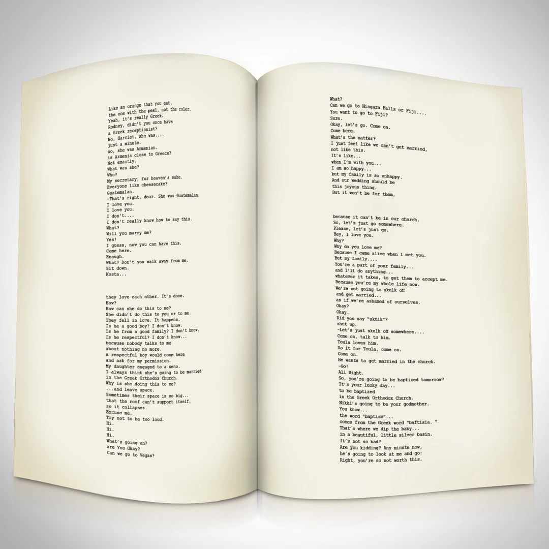 RARE-T My Big Fat Greek Wedding Transcript Limited Signature Edition Studio Licensed Custom Frame 7 RARE-T My Big Fat Greek Wedding Transcript Limited Signature Edition Studio Licensed Custom Frame