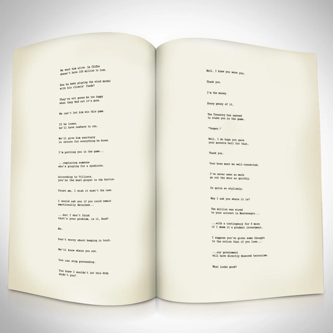 RARE-T James Bond Casino Royale Script Limited Signature Edition Studio Licensed Custom Frame 3 RARE-T James Bond Casino Royale Script Limited Signature Edition Studio Licensed Custom Frame