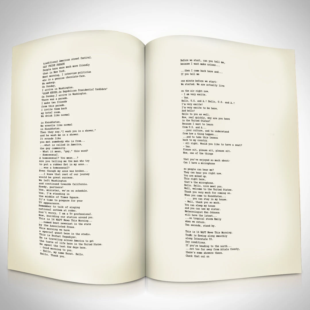 RARE-T Borat Transcript Limited Signature Edition Studio Licensed Custom Frame 6 RARE-T Borat Transcript Limited Signature Edition Studio Licensed Custom Frame