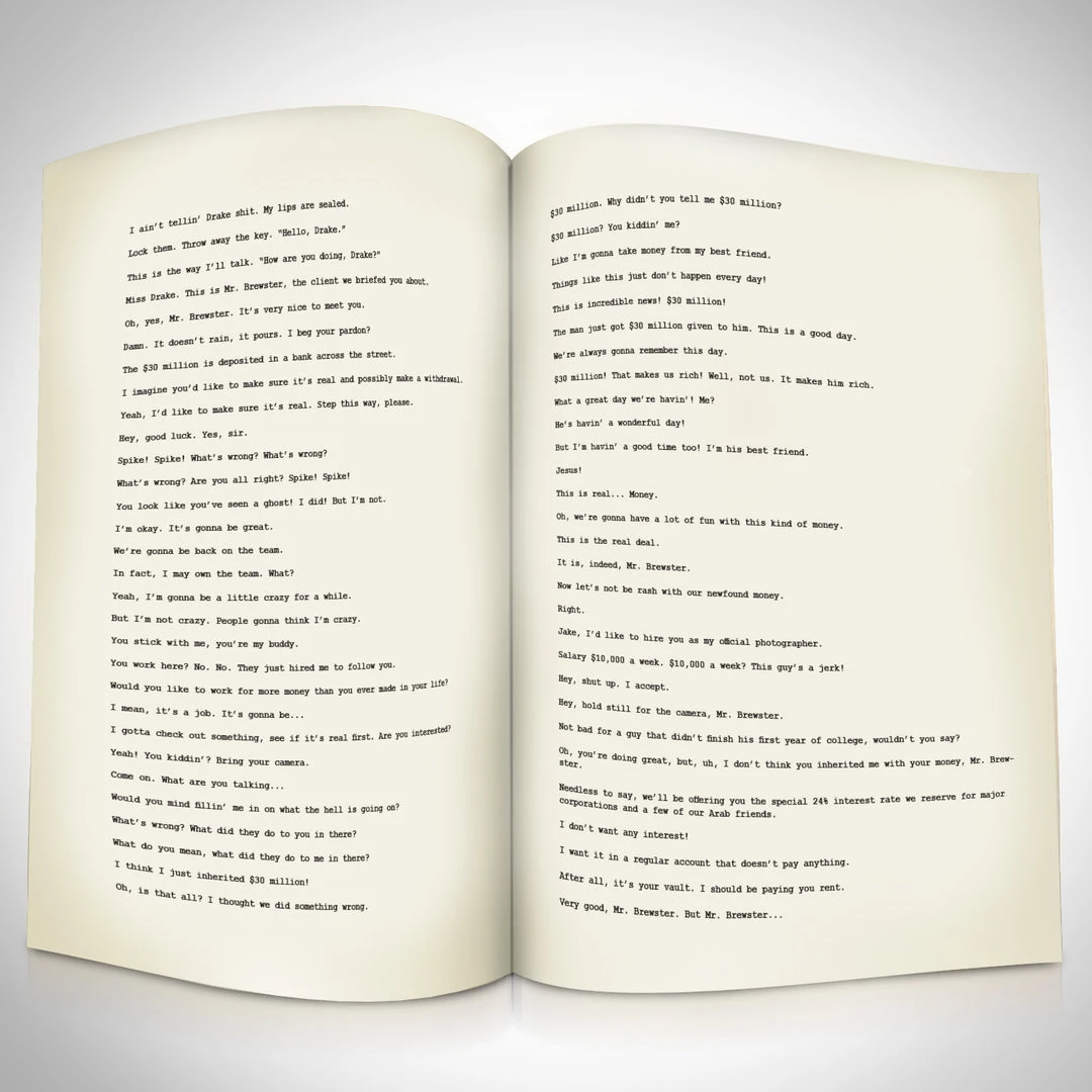 RARE-T Brewster's Millions Transcript Limited Signature Edition Studio Licensed Custom Frame Limited Edition Frames 7 RARE-T Brewster's Millions Transcript Limited Signature Edition Studio Licensed Custom Frame Limited Edition Frames