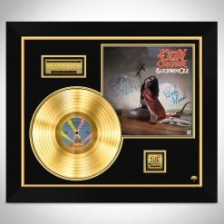 Rare-T Ozzy Osbourne Blizzard Of Ozz Gold LP 24K Limited Signature Edition Custom Frame