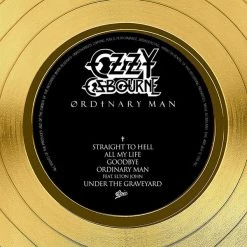 RARE-T Limited Edition Frames Ozzy Osbourne Ordinary Man Gold LP Frame Limited Signature Edition Studio Licensed Custom Frame