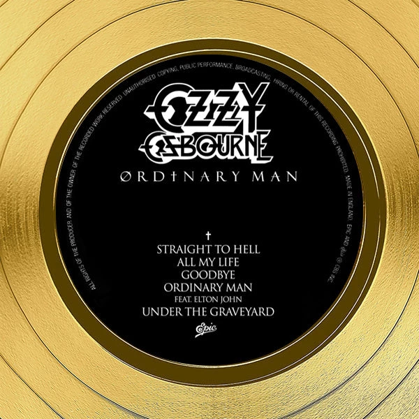RARE-T Limited Edition Frames Ozzy Osbourne Ordinary Man Gold LP Frame Limited Signature Edition Studio Licensed Custom Frame