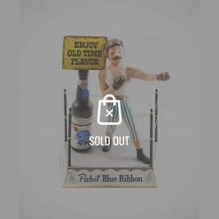 RARE-T Pabst Blue Ribbon-Boxer Vintage Cast-Iron Beer Display/Advertisement Barware & Signs