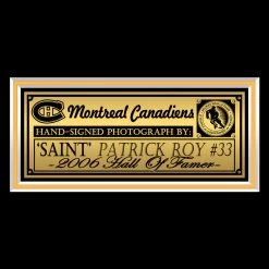 Michel Montreal Canadiens- Patrick Roy Holding Stanley Cup Hand-Signed Photo Custom Frame Sports Memorabilia