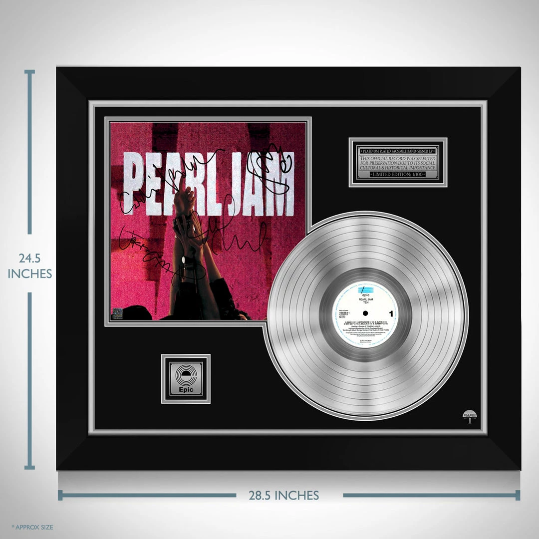 RARE-T Limited Edition Frames Pearl Jam Ten Platinum LP Limited Signature Edition Studio Licensed Custom Frame 7 RARE-T Limited Edition Frames Pearl Jam Ten Platinum LP Limited Signature Edition Studio Licensed Custom Frame