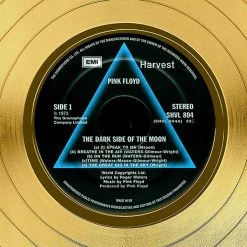 RARE-T Pink Floyd Dark Side Of The Moon Gold LP Limited Signature Edition Studio Licensed Custom Frame Limited Edition Frames