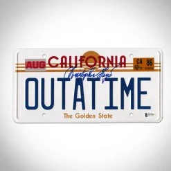 PPC Back To The Future - Beckett Witnessed Certified Hand-Signed OUTATIME License Plate By Christopher Lloyd Custom Frame