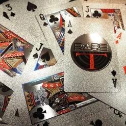 RARE-T Platinum Plated Mosaic Playing Cards With Elegant Display Box