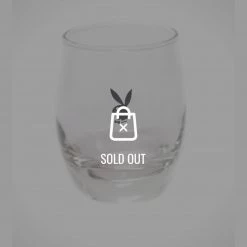 RARE-T Set Of 2 Authentic Vintage Teardrop 'The Playboy Club - Bunny Logo' Rock Glasses Barware & Signs