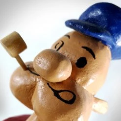 RARE-T Vintage Popeye - Large Mechanical Boxing Motion/Handcrafted Wood Folk Art