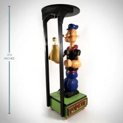 RARE-T Vintage Popeye - Large Mechanical Boxing Motion/Handcrafted Wood Folk Art