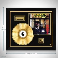 RARE-T Limited Edition Frames Public Enemy - It Takes A Nation Of Millions To Hold Us Back Gold LP Limited Signature Edition Studio Licensed Custom Frame