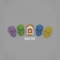 RARE-T Rainbow Of Skulls Set Of 5 Hand-Sculpted Decorative Statues