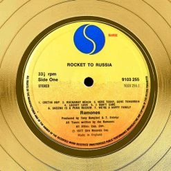 RARE-T Ramones 'Rocket To Russia' Limited Collectors' Edition Studio Licensed Gold LP Custom Frame