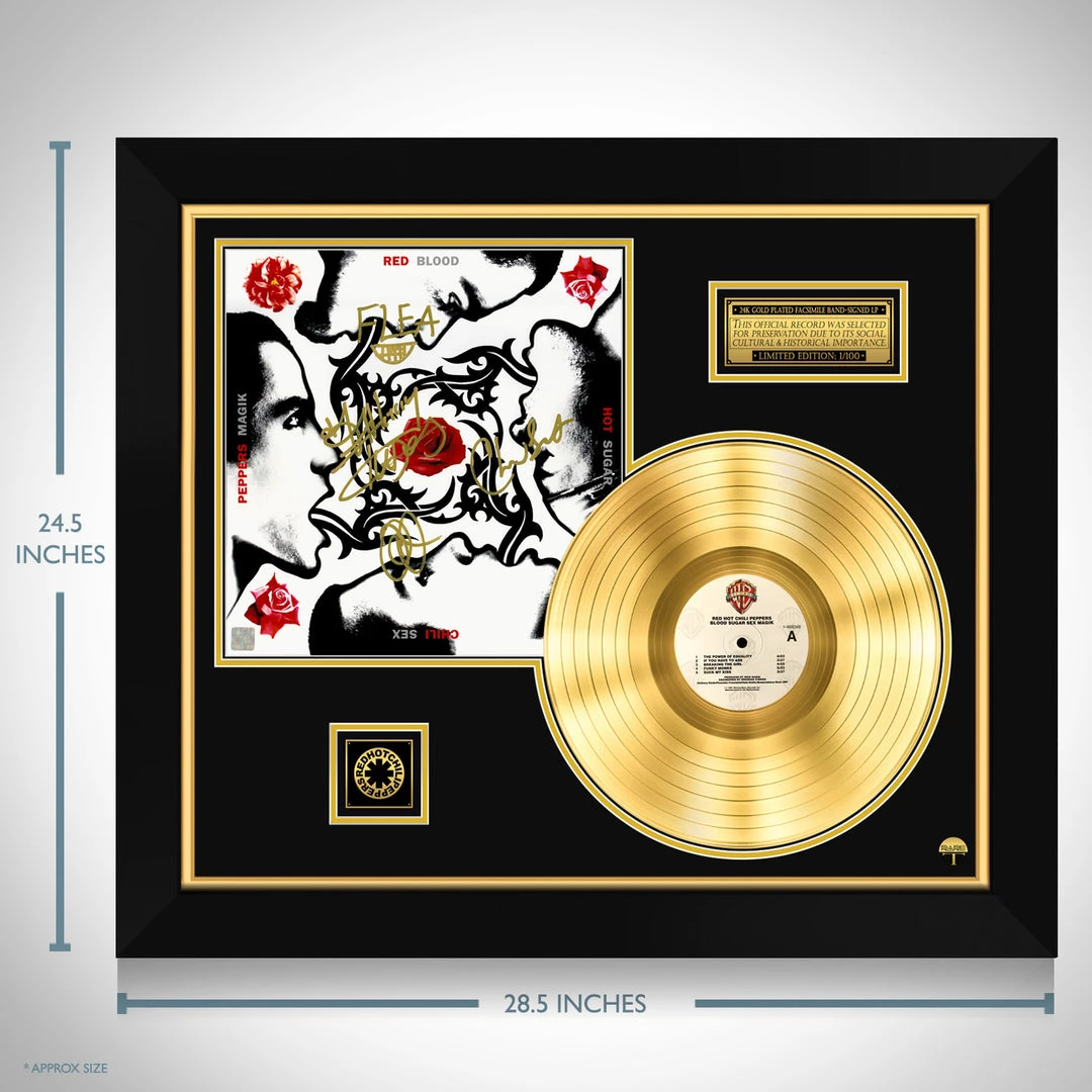 RARE-T Red Hot Chili Peppers Blood Sugar Sex Magik Gold LP Limited Signature Edition Licensed Custom Frame Limited Edition Frames 8 RARE-T Red Hot Chili Peppers Blood Sugar Sex Magik Gold LP Limited Signature Edition Licensed Custom Frame Limited Edition Frames