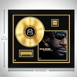 RARE-T Limited Edition Frames Rick Ross Teflon Don Gold LP Limited Signature Edition Studio Licensed Custom Frame