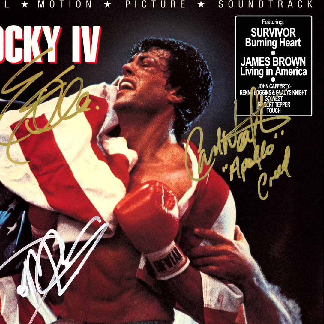 RARE-T Rocky IV Movie Soundtrack Limited Signature Edition Studio Licensed Gold LP Custom Frame Sports Memorabilia 4 RARE-T Rocky IV Movie Soundtrack Limited Signature Edition Studio Licensed Gold LP Custom Frame Sports Memorabilia