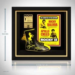 PPC Rocky - Psa/Dna Certified Hand-Signed Boxing Boot By Sylvester Stallone Custom Frame Signed Memorabilia