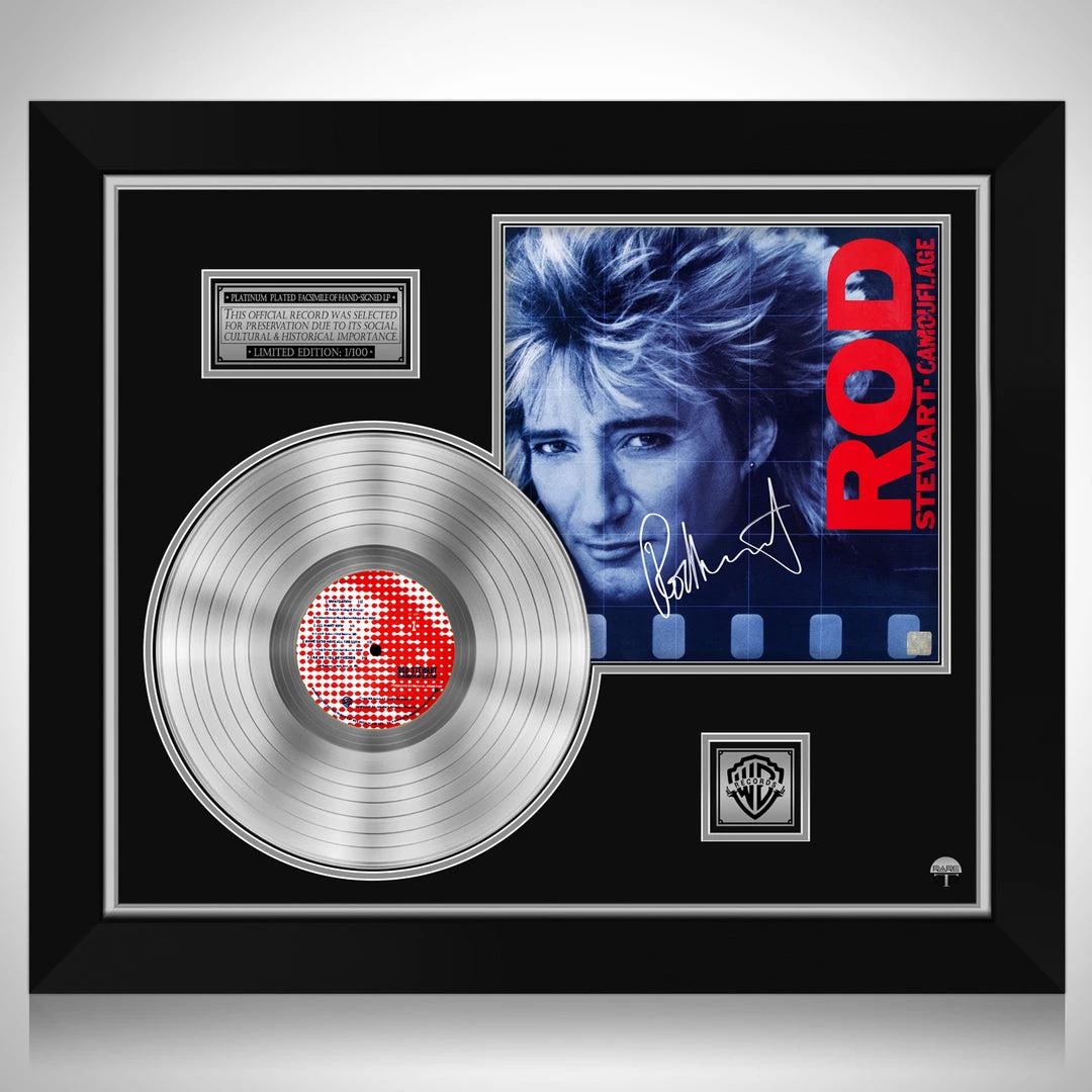 Rare-T Rod Stewart Camouflage Limited Signature Edition Studio Licensed Platinum LP Custom Frame Limited Edition Frames 1 Rare-T Rod Stewart Camouflage Limited Signature Edition Studio Licensed Platinum LP Custom Frame Limited Edition Frames