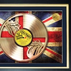 Rare-T The Rolling Stones 'Sticky Fingers' Limited Edition Studio Licensed Laser Cut Gold Lp Custom Frame