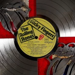 Rare-T The Rolling Stones 'Sticky Fingers' Limited Edition Studio Licensed Laser Cut Gold Lp Custom Frame