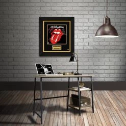 RARE-T Limited Edition Frames The Rolling Stones Classic Tongue LP Cover Limited Signature Edition Licensed Custom Frame