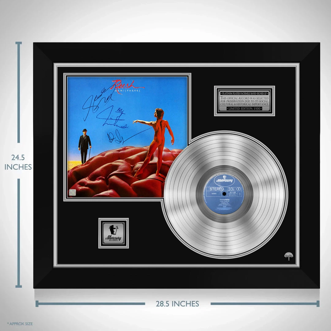 RARE-T Rush Hemispheres Neil Peart Platinum LP Limited Signature Edition Studio Licensed Custom Frame 6 RARE-T Rush Hemispheres Neil Peart Platinum LP Limited Signature Edition Studio Licensed Custom Frame