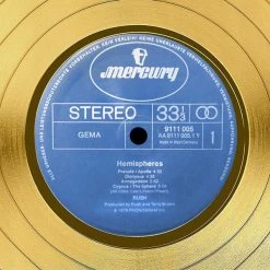 RARE-T Limited Edition Frames Rush Hemispheres Neil Peart Gold LP Limited Signature Edition Studio Licensed Custom Frame