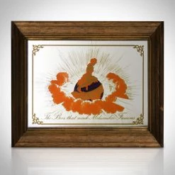 RARE-T Milwaukee Beer - Vintage Reverse Painted 'Globe-Gold Goddess' Bar Mirror Ready To Ship! 48 Hour Shipping!