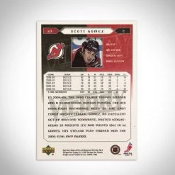 RARE-T New Jersey Devils- Scott Gomez Hand-Signed Vintage 2005 Upper Deck Hockey Card Sports Memorabilia