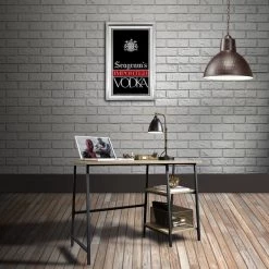 RARE-T Seagram's Vodka Vintage Reversed Painted Bar Mirror Advertisement