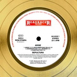 RARE-T Limited Edition Frames Sepultura Arise Gold LP Limited Signature Edition Licensed Custom Frame