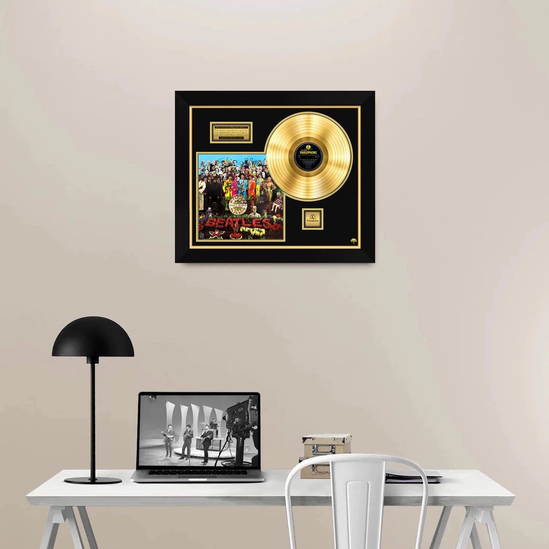 RARE-T Limited Edition Frames The Beatles Sgt. Pepper's Lonely Hearts Club Band Gold LP Limited Signature Edition Studio Licensed Custom Frame 7 RARE-T Limited Edition Frames The Beatles Sgt. Pepper's Lonely Hearts Club Band Gold LP Limited Signature Edition Studio Licensed Custom Frame