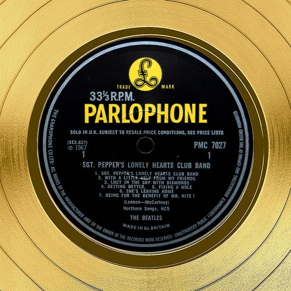 RARE-T Limited Edition Frames The Beatles Sgt. Pepper's Lonely Hearts Club Band Gold LP Limited Signature Edition Studio Licensed Custom Frame 5 RARE-T Limited Edition Frames The Beatles Sgt. Pepper's Lonely Hearts Club Band Gold LP Limited Signature Edition Studio Licensed Custom Frame